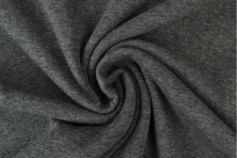Alpenfleece-Strick Stoff sweat dunkelgrau meliert
