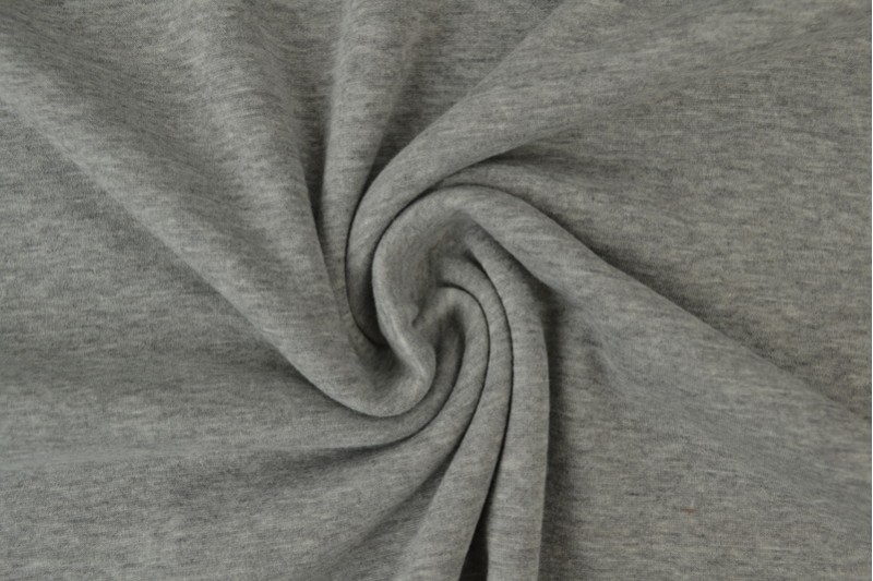 Alpenfleece-Strick Stoff sweat grau silber meliert