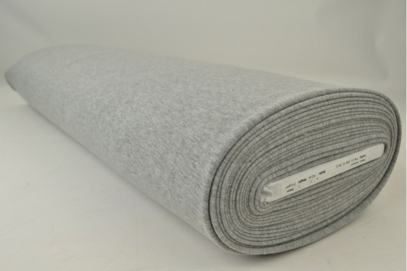Alpenfleece-Strick Stoff sweat grau silber meliert, Rolle