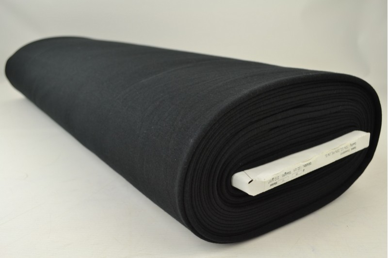 Alpenfleece-Strick Stoff sweat schwarz, Rolle