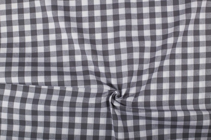 4 Meter Vichy grau dunkel weiß geruit 18mm