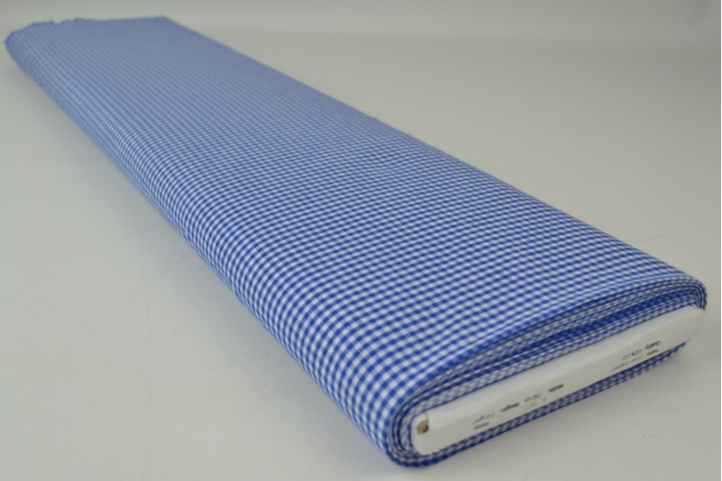 Bauernkaro-Baumwolle carreaux 2.5mm blau, Rolle