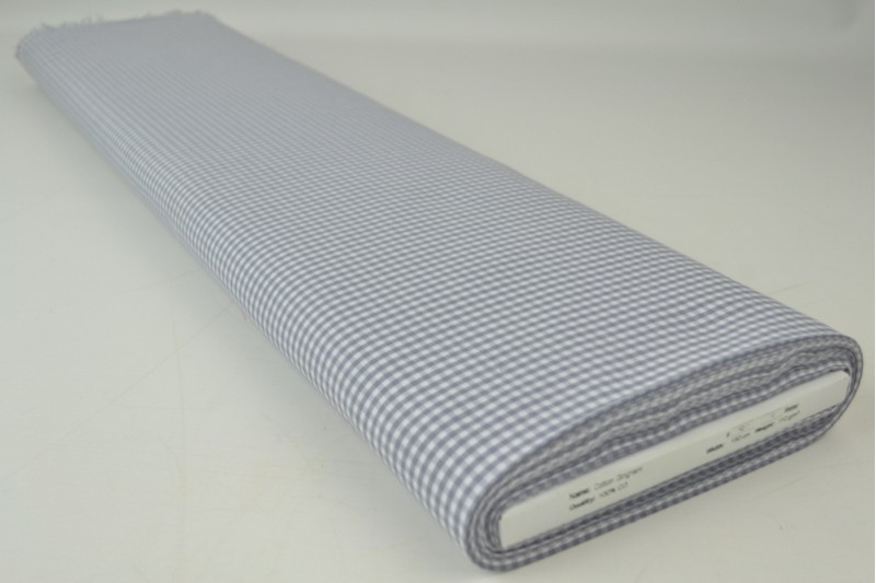 Bauernkaro-Baumwolle carreaux 2.5mm grau, Rolle