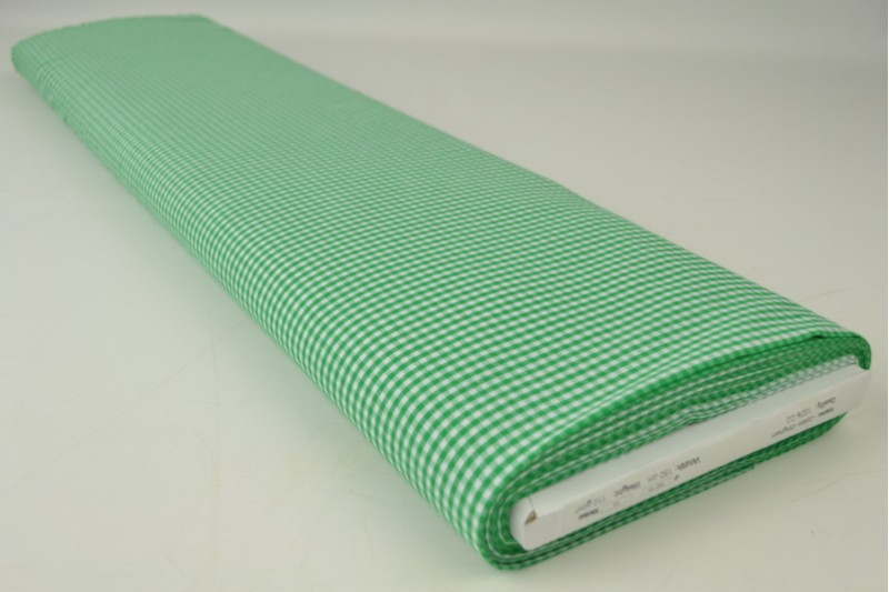 Bauernkaro-Baumwolle carreaux 2.5mm grün, Rolle
