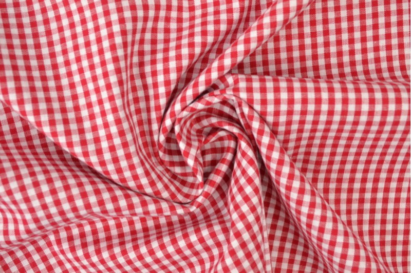 Bauernkaro-Baumwolle carreaux 2.5mm rot