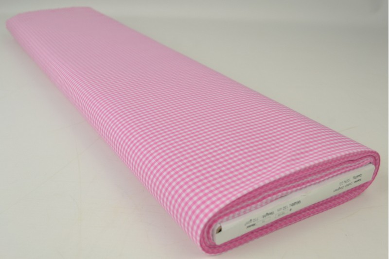 Bauernkaro-Baumwolle carreaux 2.5mm rosa, Rolle