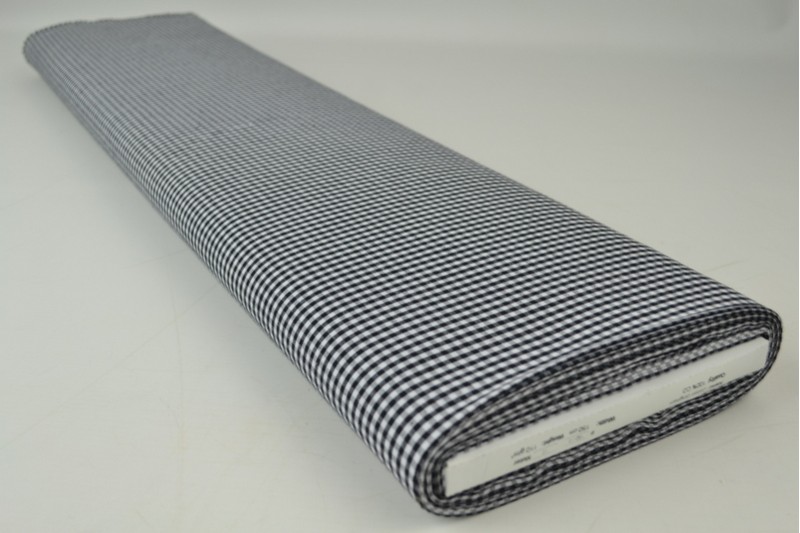 Bauernkaro-Baumwolle carreaux 2.5mm schwarz, Rolle