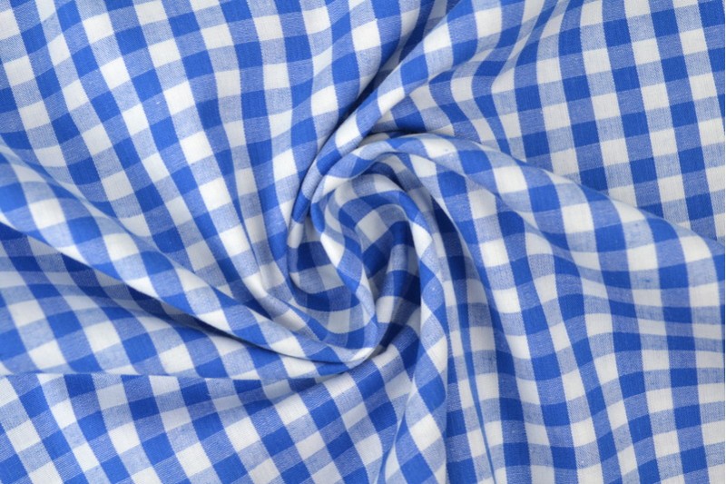 Bauernkaro-Baumwolle carreaux 6.5mm blau