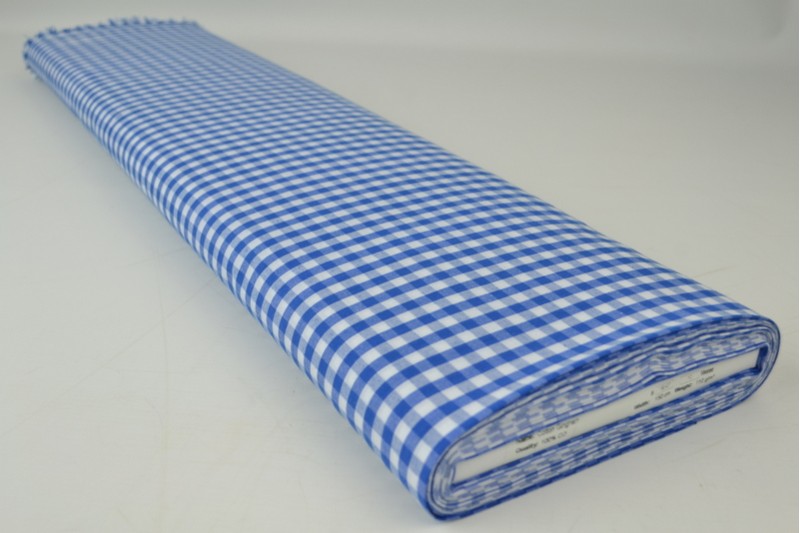 Bauernkaro-Baumwolle carreaux 6.5mm blau, Rolle