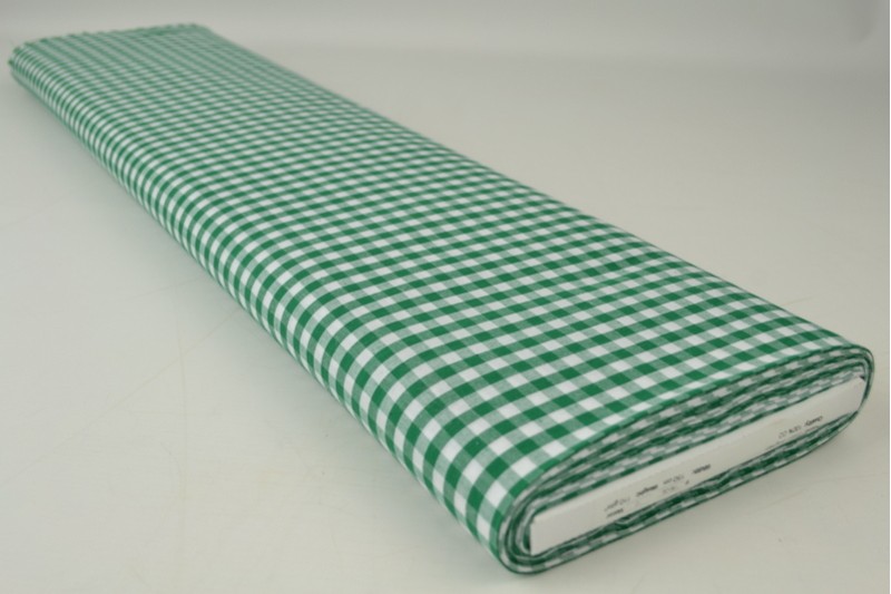 Bauernkaro-Baumwolle carreaux 6.5mm dunkelgrün, Rolle