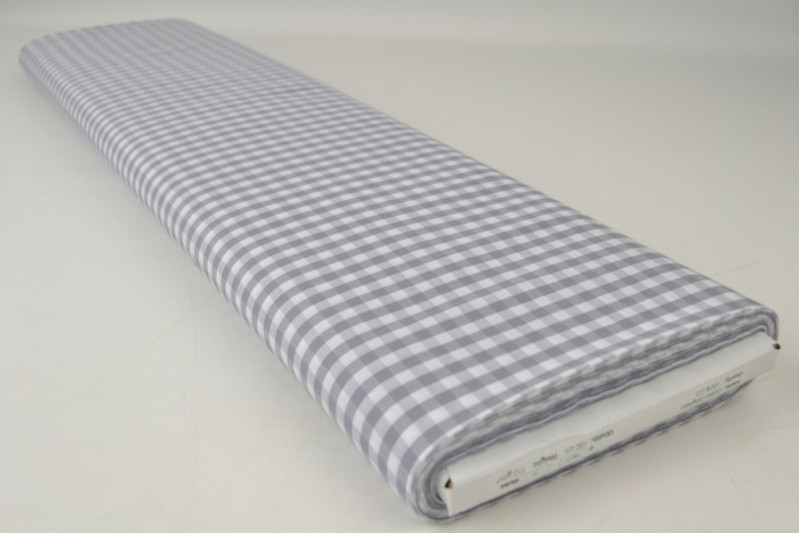 Bauernkaro-Baumwolle carreaux 6.5mm grau, Rolle