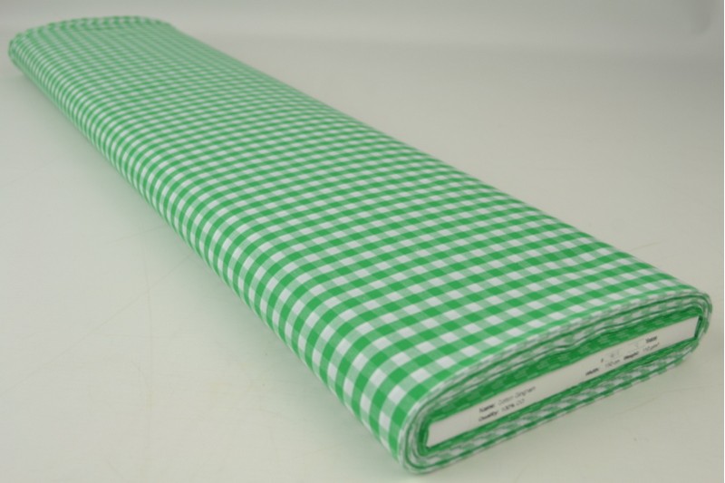 Bauernkaro-Baumwolle carreaux 6.5mm grün, Rolle