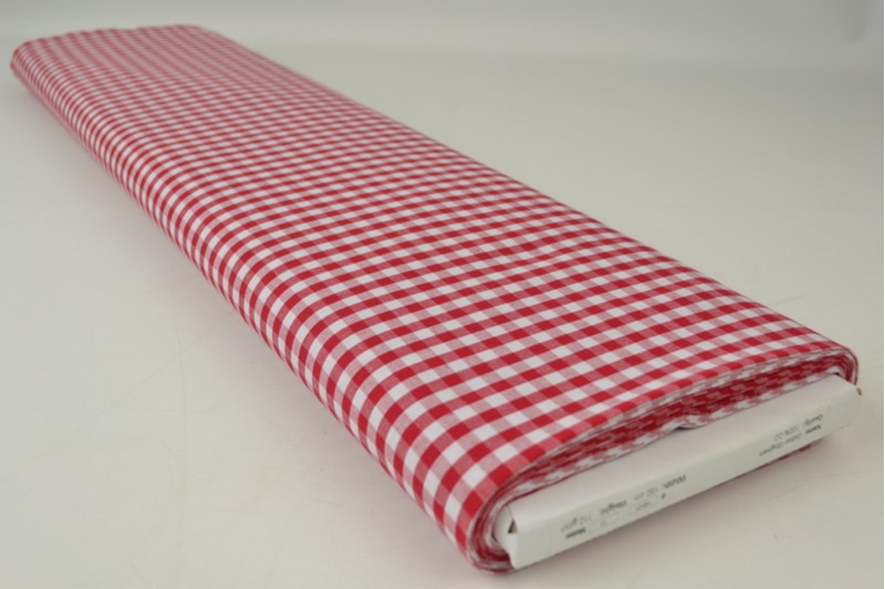 Bauernkaro-Baumwolle carreaux 6.5mm rot, Rolle