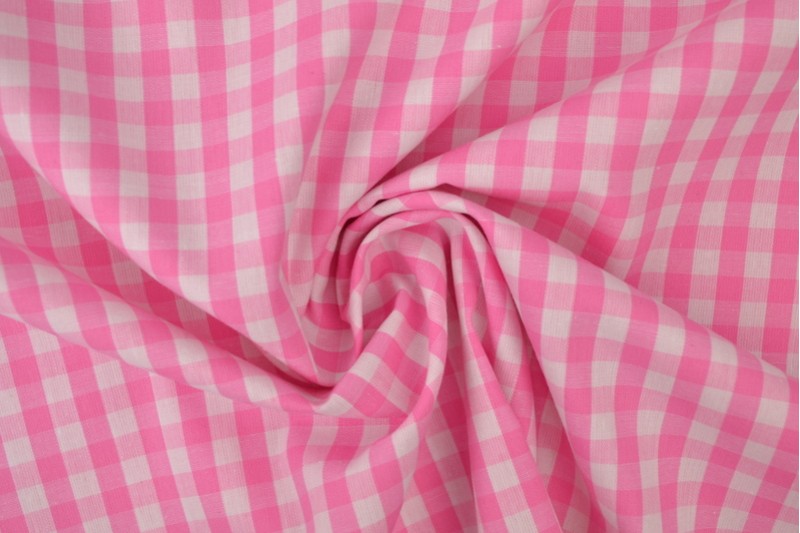 Bauernkaro-Baumwolle carreaux 6.5mm rosa