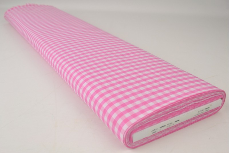 Bauernkaro-Baumwolle carreaux 6.5mm rosa, Rolle