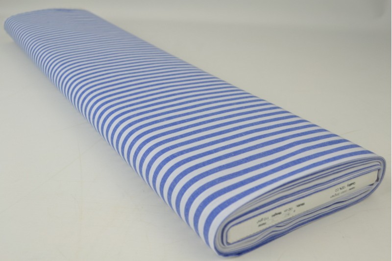Bauernkaro-Baumwolle rayures 6.5mm blau, Rolle