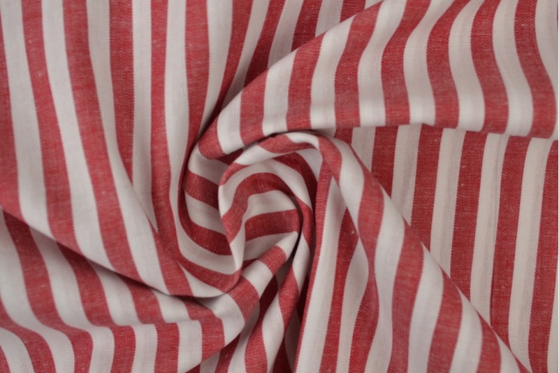 Bauernkaro-Baumwolle rayures 6.5mm rot