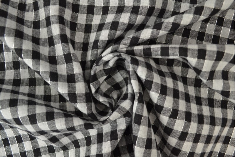 Bauernkaro Vichy 09-02 schwarz pailleté