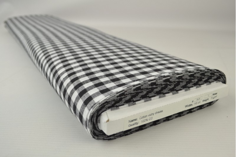 Bauernkaro Vichy 09-04 schwarz pailleté, Rolle