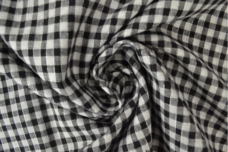 Bauernkaro Vichy 10-01 schwarz pailleté