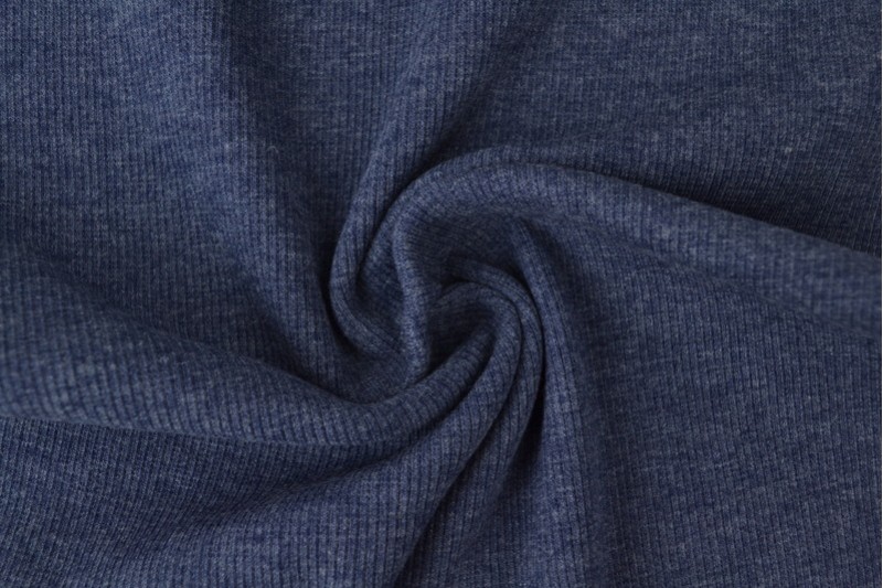 Feinrippbündchen jeans dunkel mélangé