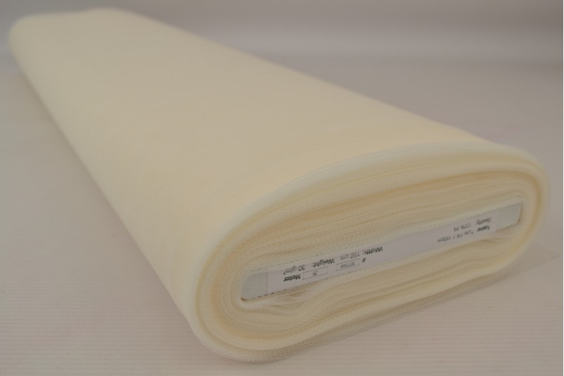 Schwer entflammbarer Tüll 150 Tüll ignifuge 150 cm breit champagnerr, Rolle