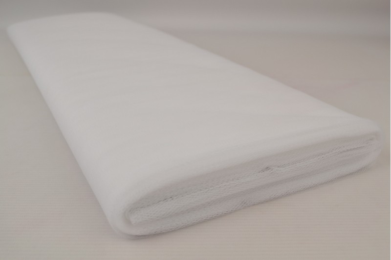 Schwer entflammbarer Tüll 150 Tüll ignifuge 150 cm breit weiß, Rolle