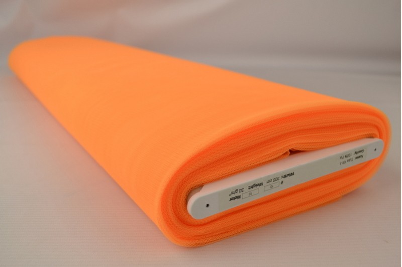 Schwer entflammbarer Tüll 300 Tüll ignifuge 300 cm breit orange, Rolle