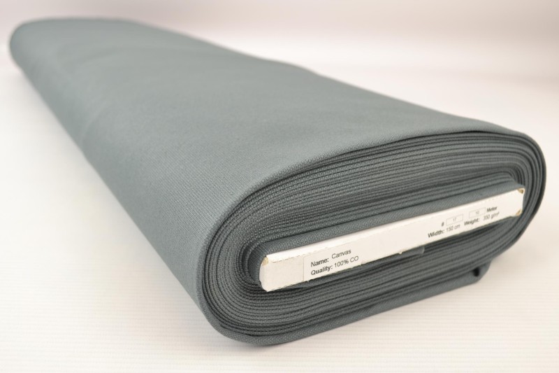Baumwollcanvas 350 g/m² dunkelgrau, Rolle