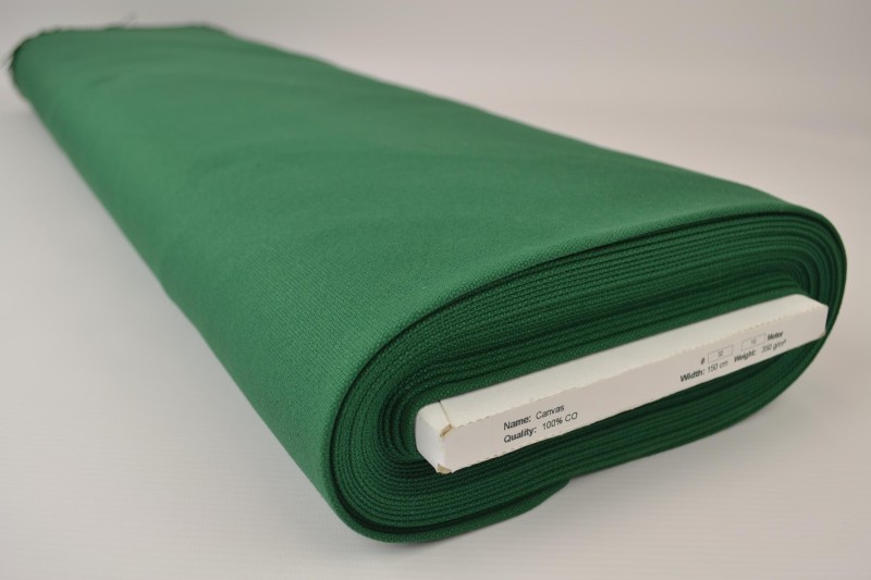Baumwollcanvas 350 g/m² dunkelgrün, Rolle