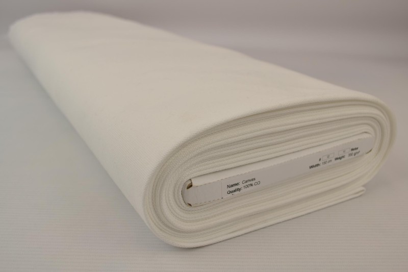 Baumwollcanvas 350 g/m² gebrochenes Weiß, Rolle
