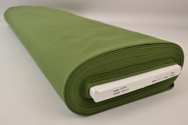 Baumwollcanvas 350 g/m² moosgrün, Rolle