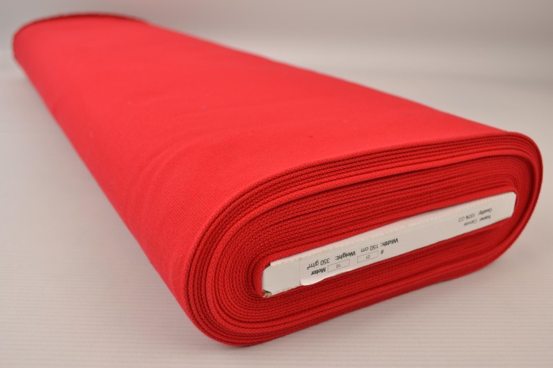 Baumwollcanvas 350 g/m² rot, Rolle