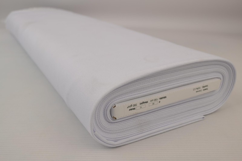 Baumwollcanvas 350 g/m² weiß, Rolle