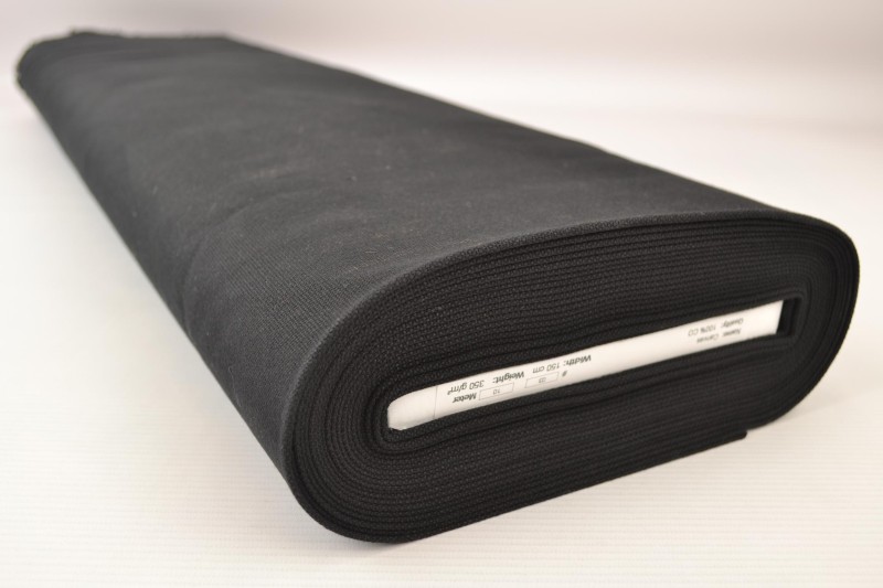 Baumwollcanvas 350 g/m² schwarz, Rolle
