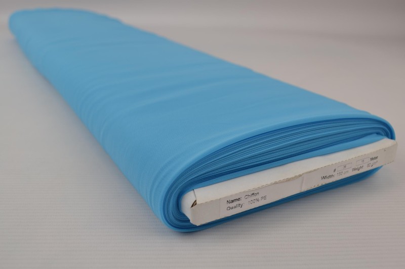 Musselin (Chiffon) aquablau, Rolle
