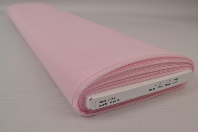Musselin (Chiffon) babyrosa, Rolle