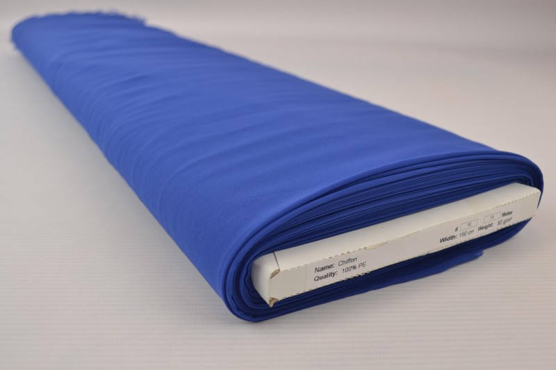 Musselin (Chiffon) blau, Rolle