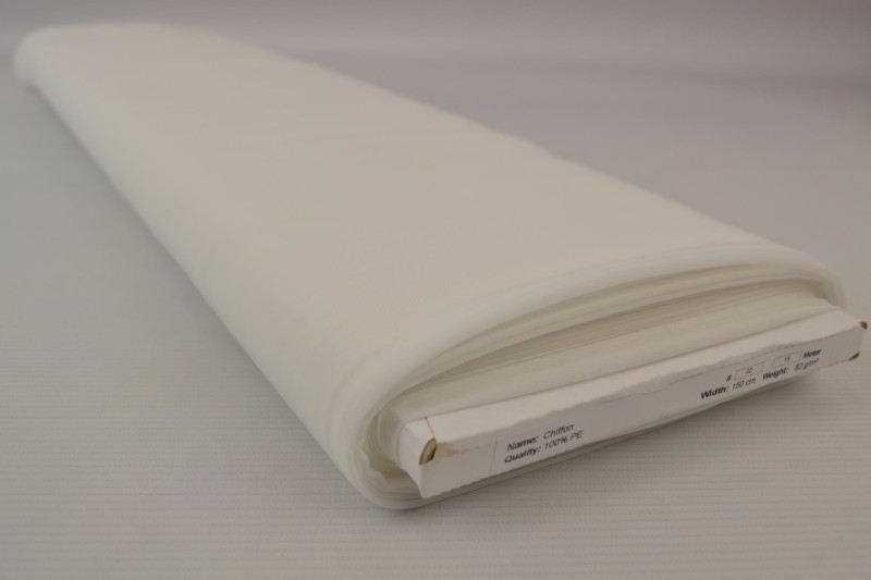 Musselin (Chiffon) gebrochenes Weiß, Rolle
