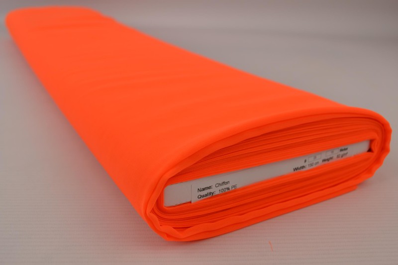 Musselin (Chiffon) orange néon, Rolle