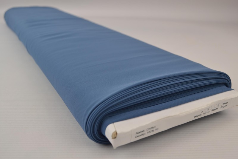 Musselin (Chiffon) stahlblau, Rolle