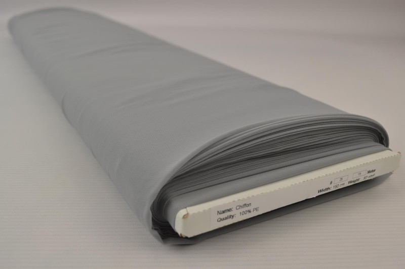 Musselin (Chiffon) silbergrau, Rolle