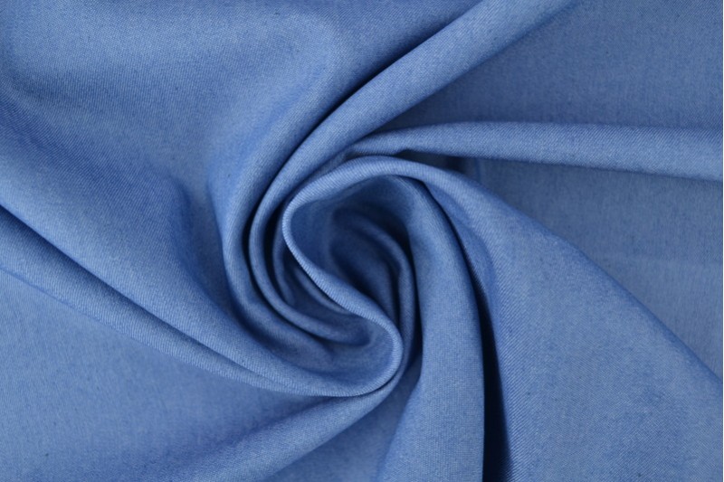 Gewaschener Chambray-Denim blau