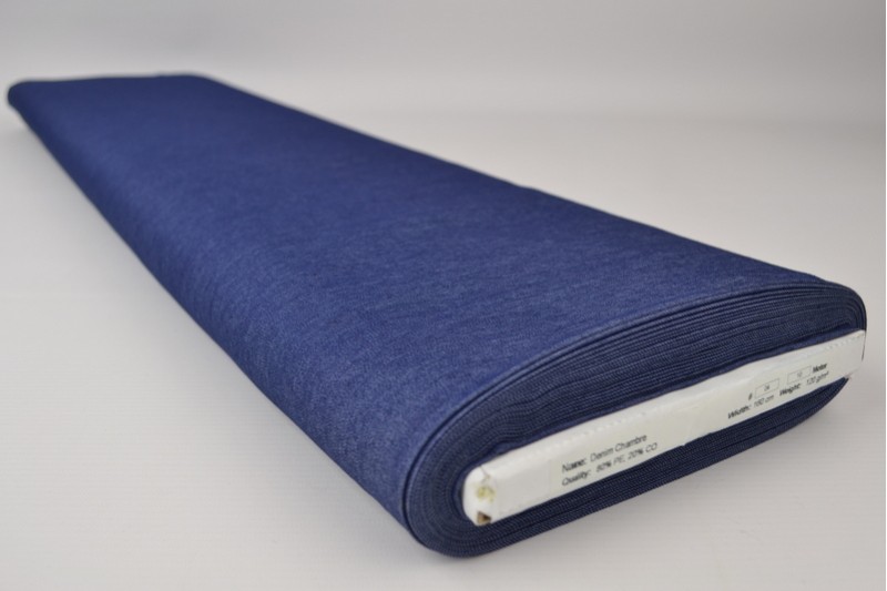 Gewaschener Chambray-Denim dunkelblau, Rolle