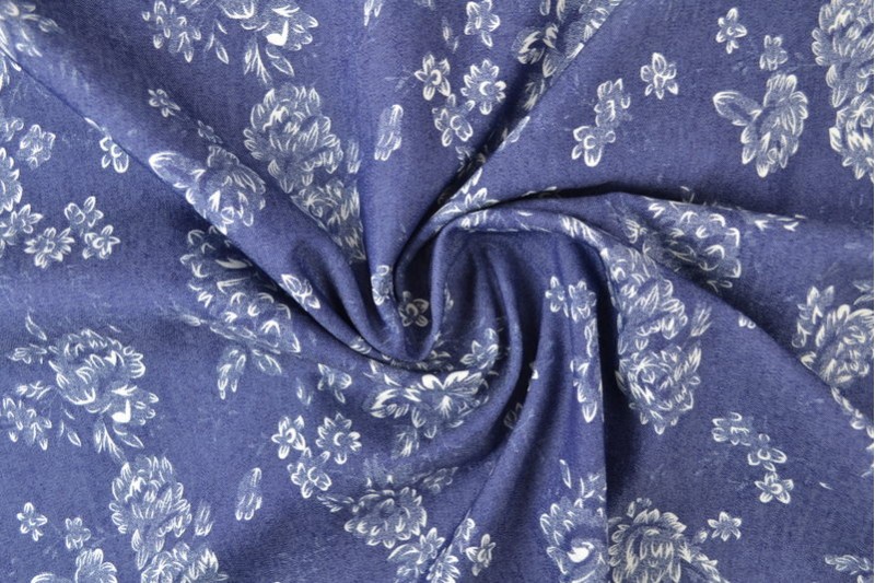 Bedruckter gewaschener Chambray-Denim bedruckt 12-04