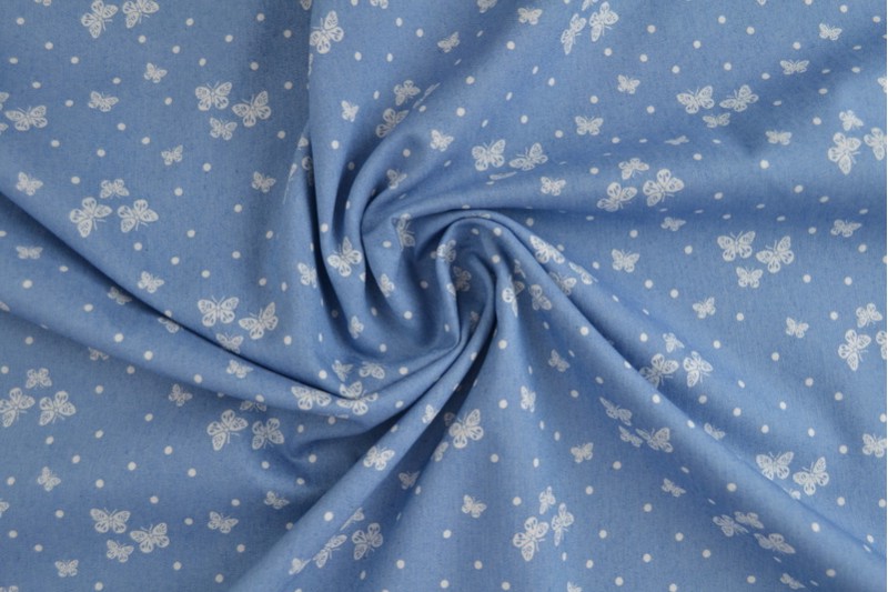 Bedruckter gewaschener Chambray-Denim bedruckt 16-01