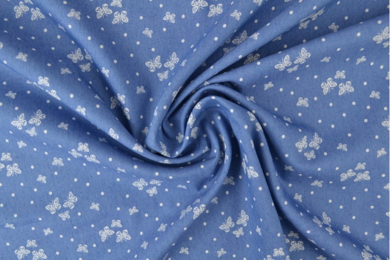 Bedruckter gewaschener Chambray-Denim bedruckt 16-02