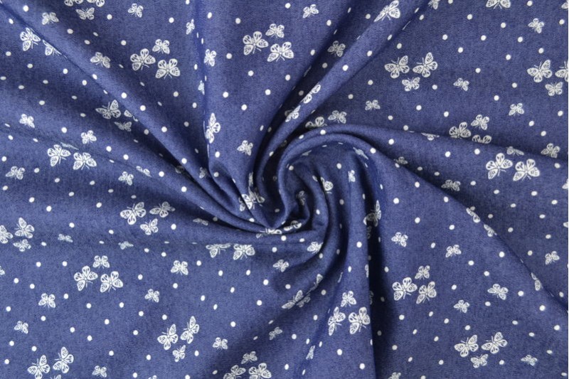 Bedruckter gewaschener Chambray-Denim bedruckt 16-04