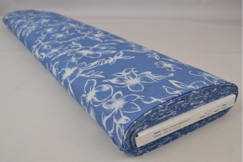 Bedruckter gewaschener Chambray-Denim bedruckt 18-02, Rolle