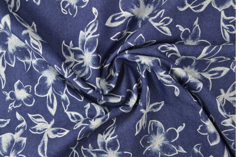 Bedruckter gewaschener Chambray-Denim bedruckt 18-04